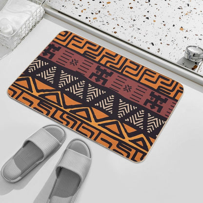 African Tribal Mudcloth Pattern Bath Mat