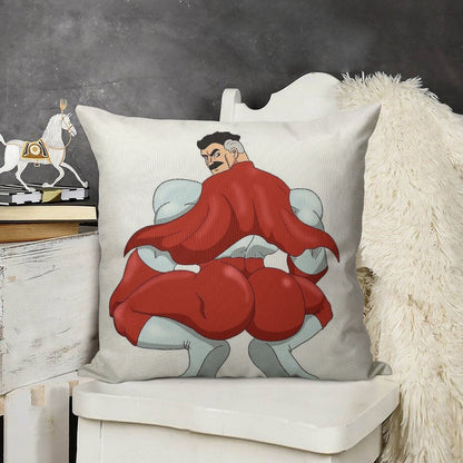 Invincible Think Mark Thicc Booty Omni Man Linen Throw Pillow Cover