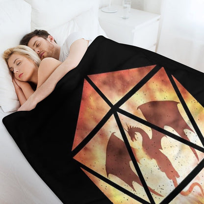 Fire Dragon D20 Throw Blanket