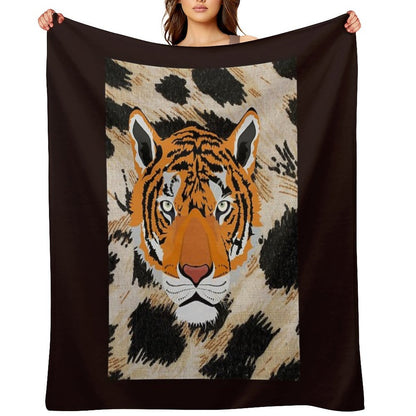 Copy of TIGER HEAD IN BEAUTIFUL COLORS. Throw Blanket