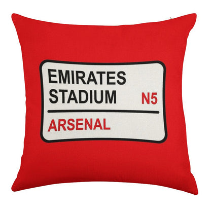 Emirates Stadium Football Sign Linen Throw Pillow Cover