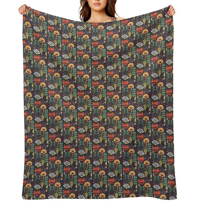 Scandinavian Wildflowers Throw Blanket