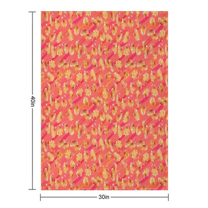 Watercolor Painted Flowers with Diagonal Accents Throw Blanket