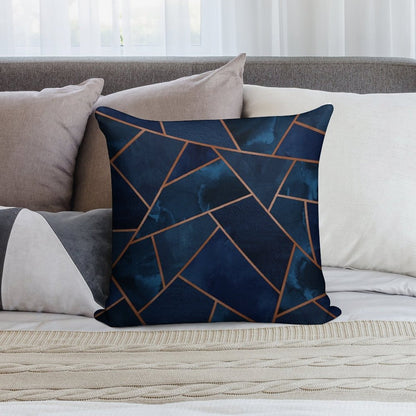 Navy & Copper Geo Soft Warmth Comfort Throw Pillow