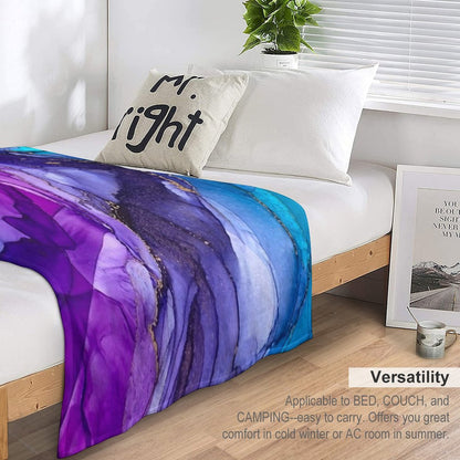 Abstract Vibrant Rainbow Ombre Throw Blanket
