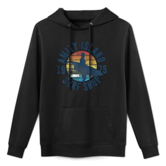 Jaws Amity Island Surf Board Kangaroo Pocket Hoodie