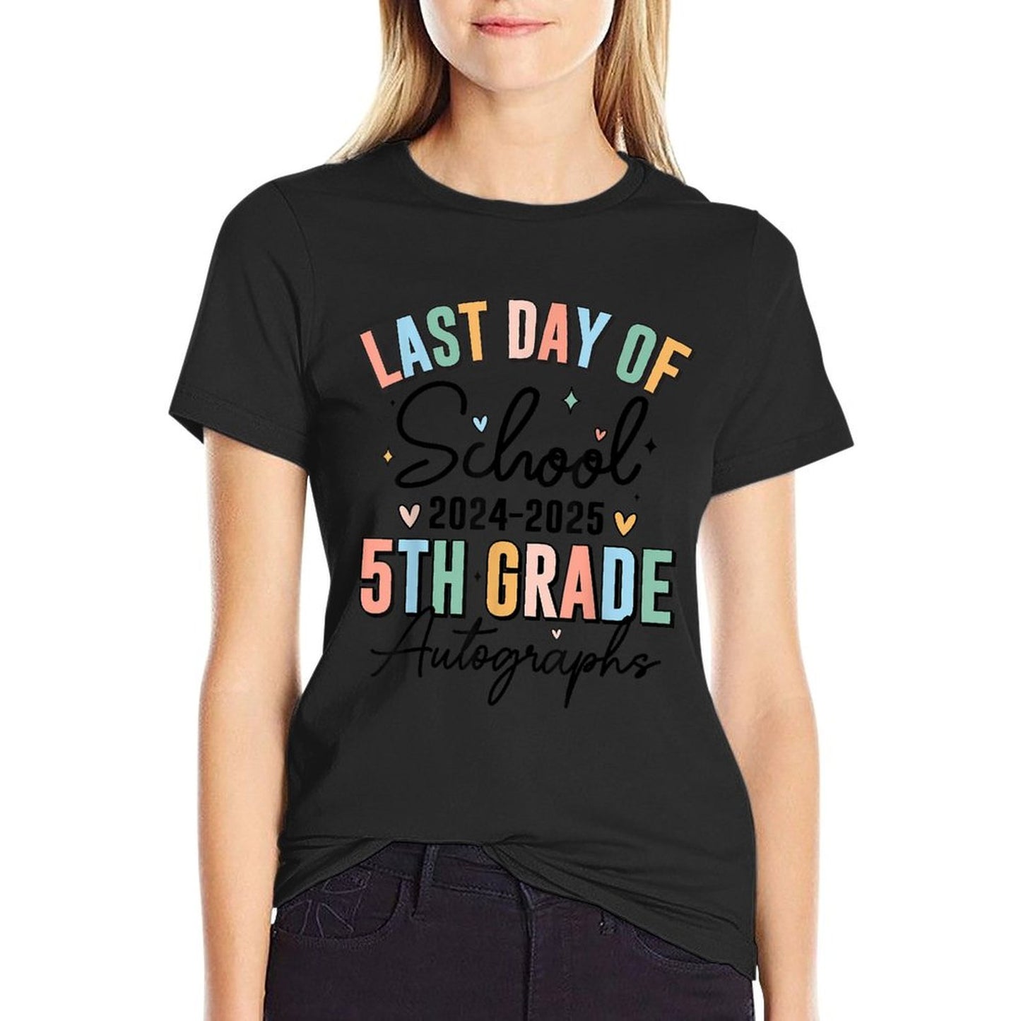 Last Day of School Autograph 5th Grade Graduation Boys Girls T-Shirt