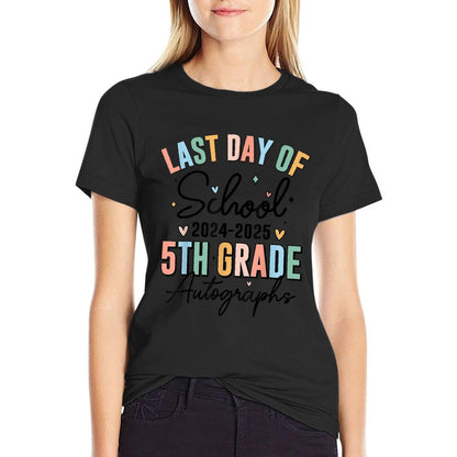 Last Day of School Autograph 5th Grade Graduation Boys Girls T-Shirt