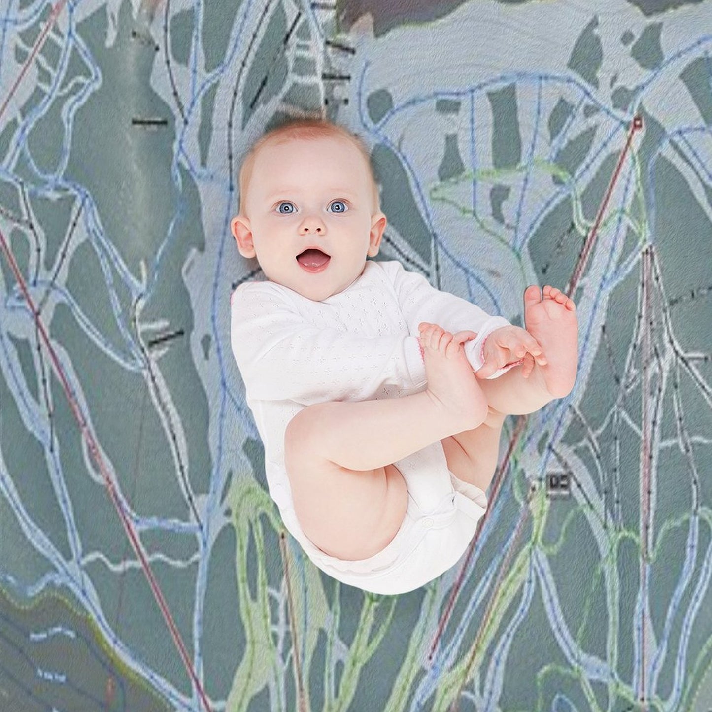 Fernie Resort Trail Map Throw Blanket