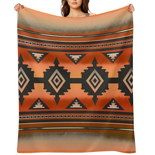 Canyon  Navajo Rust Throw Blanket