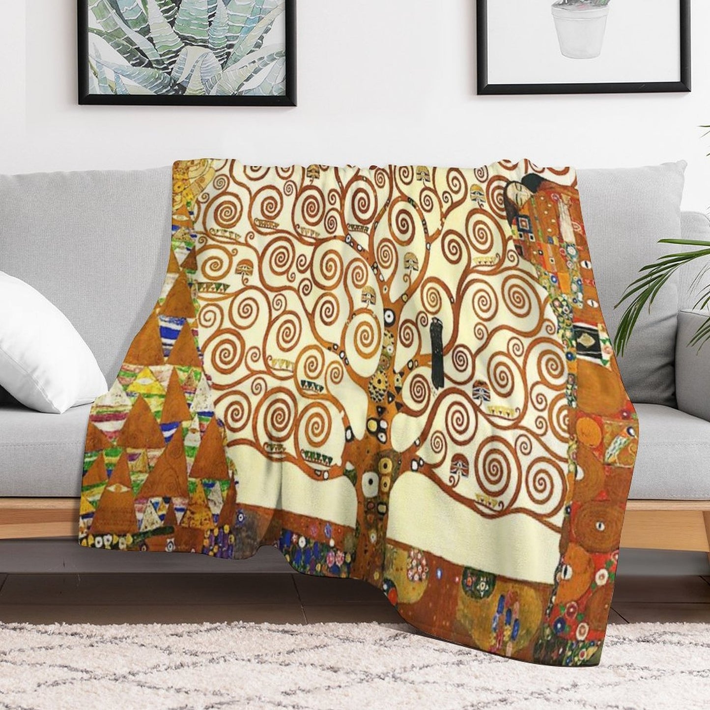 HD The Tree of Life, 1905 by Gustav Klimt - HIGH DEFINITION Throw Blanket