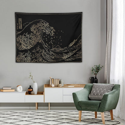 Great Wave Gold Tapestry