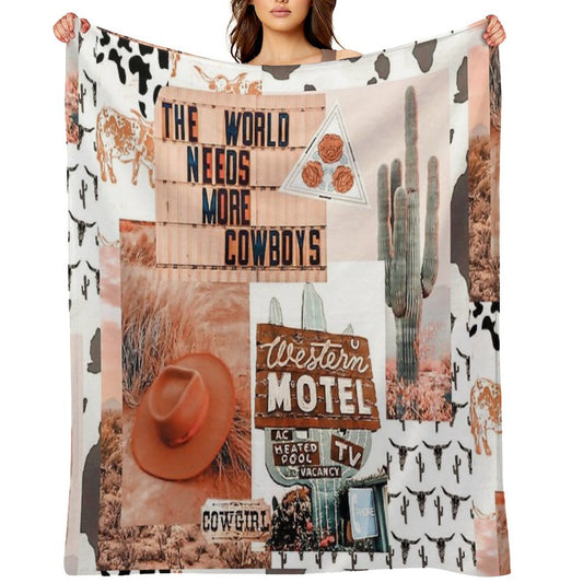 Western, Cowgirl Collage Art  Pinterest, Yeehaw Collage Throw Blanket