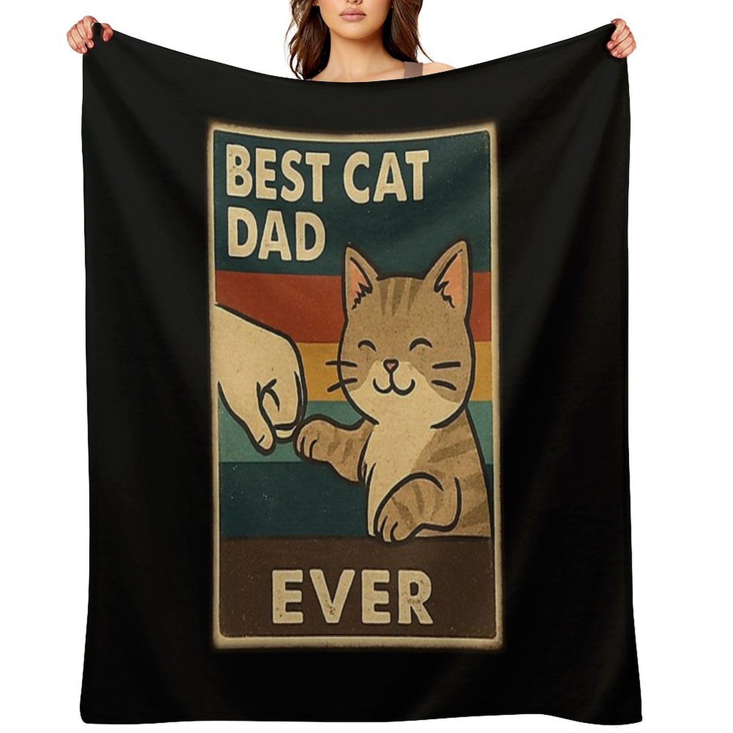 Best Cat Dad Ever Throw Blanket