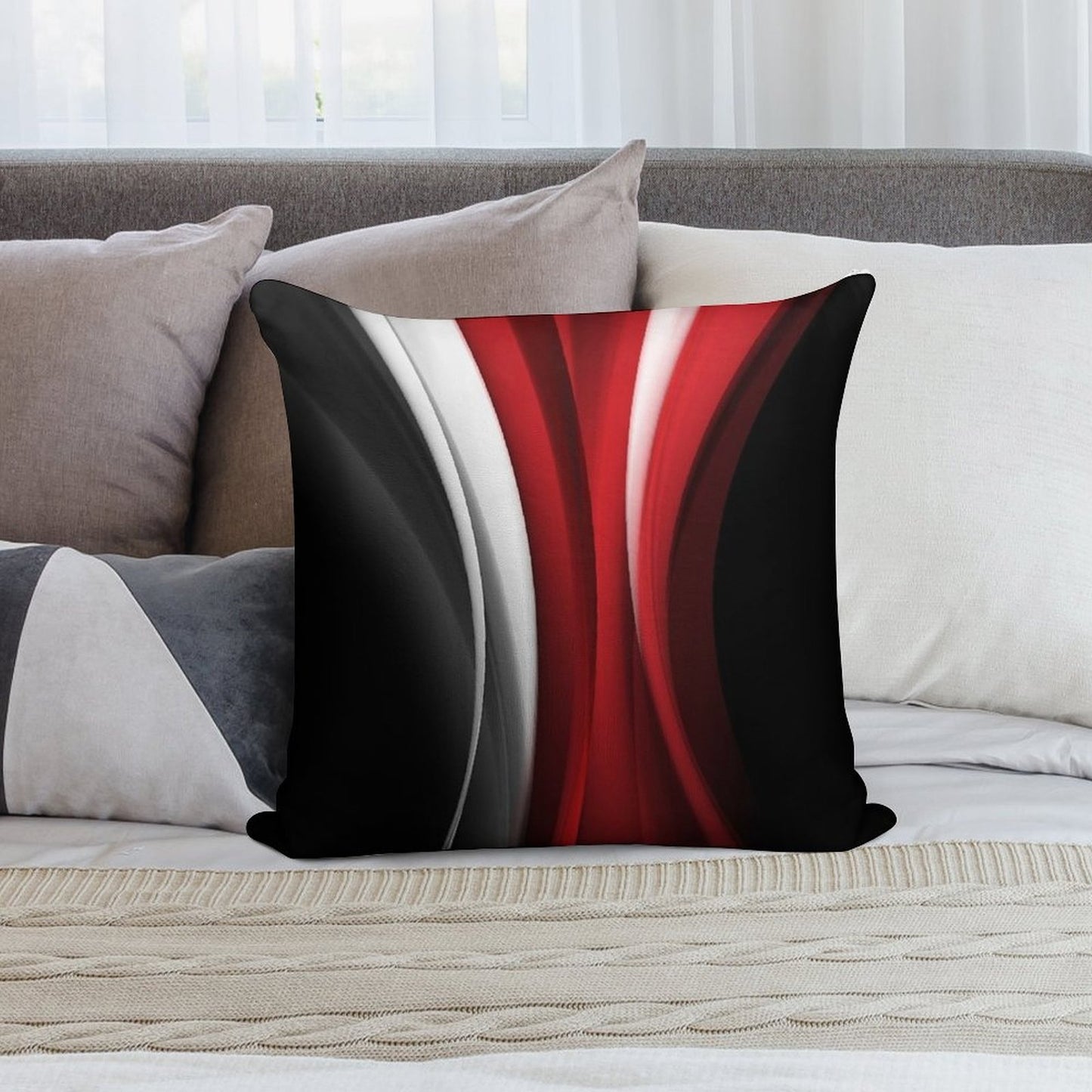 Red And White Soft Home Decor Throw Pillow