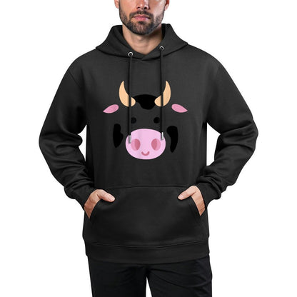 Big Cow Face Costume Funny Lazy Halloween Costume Relaxed Fit Hoodie