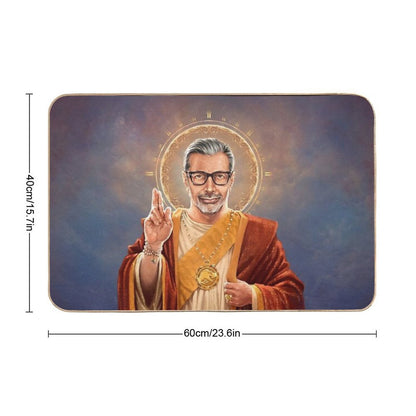 Saint Jeff of Goldblum, Jeff Goldblum Original Religious Painting Bath Mat