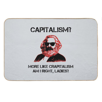 Funny Capitalism Communist T-Shirt Karl Marx Crapitalism Bath Mat