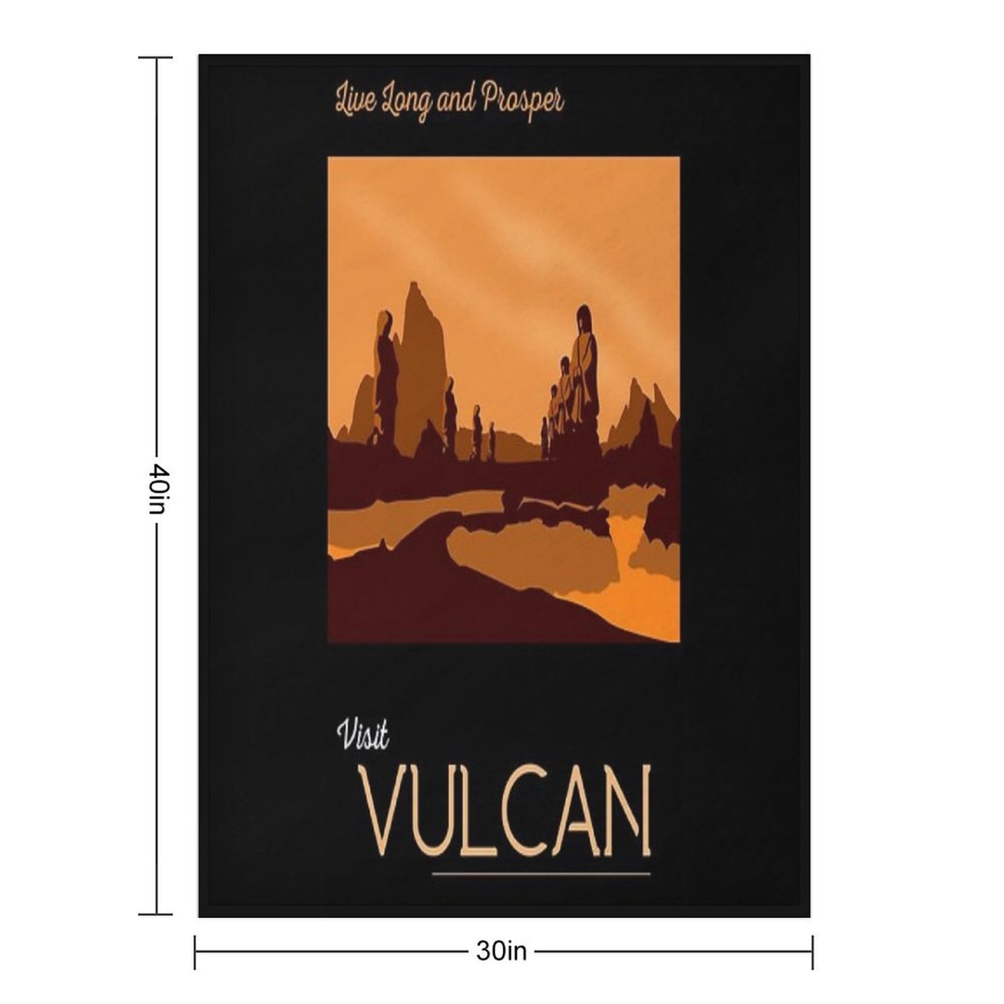 Vulcan Travel Poster Throw Blanket