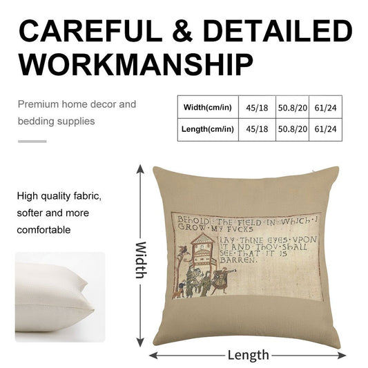 Behold The Field! Linen Throw Pillow Cover