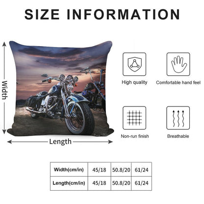 Harley Davidson Beautiful Sunset Soft Reinforced Edging Throw Pillow