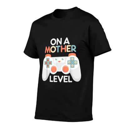 Funny Mothers Day Gamer Mom Gaming On A Mother Level Up Game T-Shirt