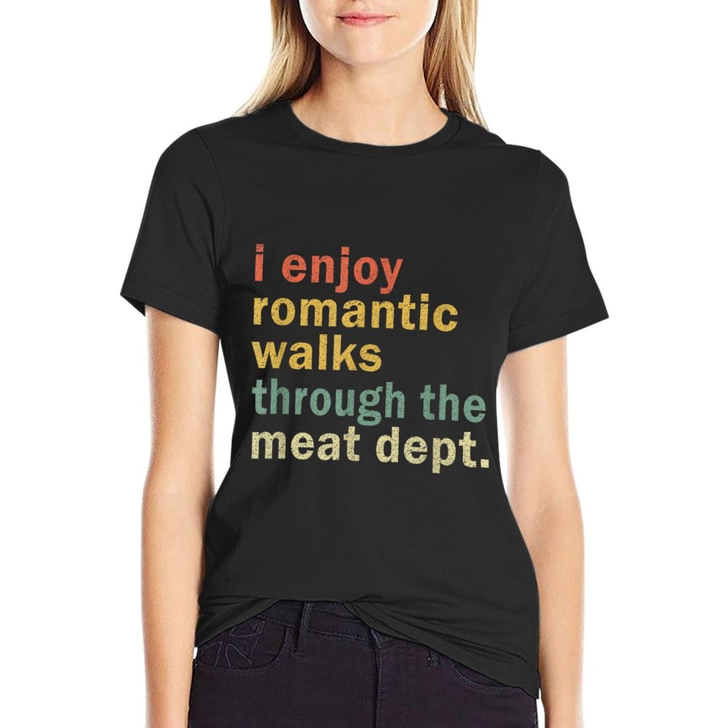 Funny BBQ Romantic Walks Meat Dept Meat Smoking Gift T-Shirt