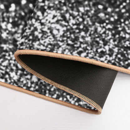 Silver And Black Glitter Bath Mat