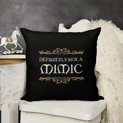 Definitely Not A Mimic Tabletop RPG Addict Linen Throw Pillow Cover