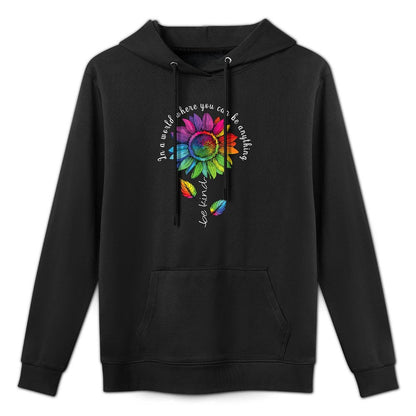 LGBTQ Rainbow Sunflower Be Kind Gay Love Pride Flower Shrink-Resistant Hoodie