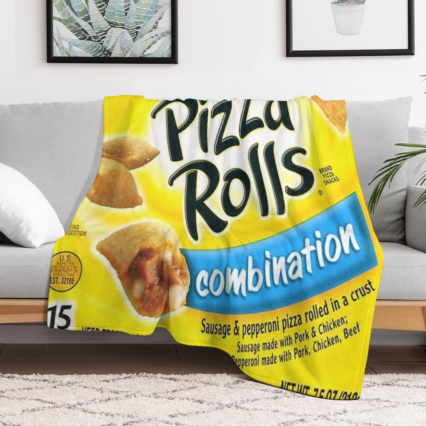 Pizza Rolls Combination Throw Blanket