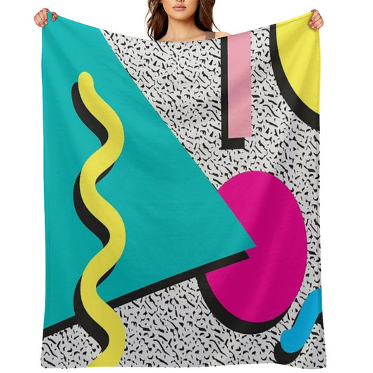 1980s Abstract Pattern Throw Blanket