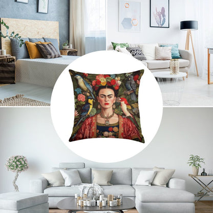 Frida Kahlo 7 Linen Throw Pillow Cover