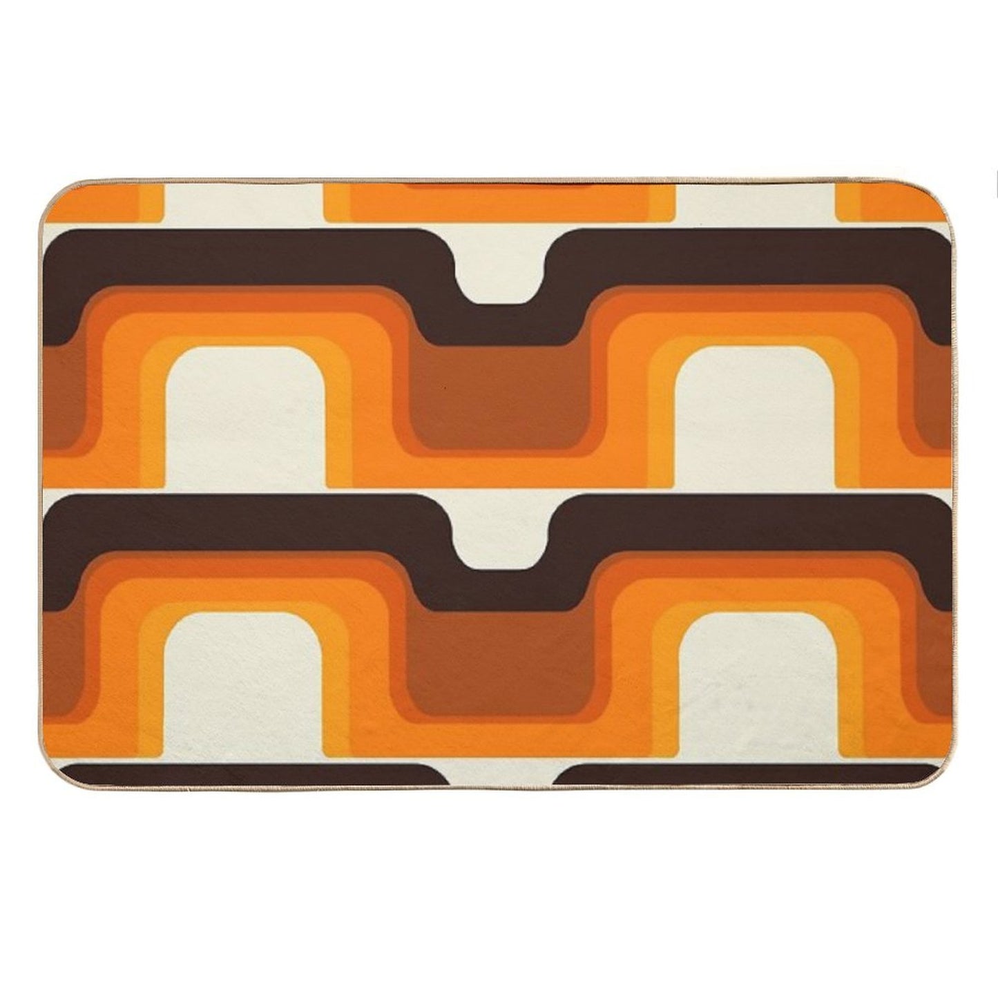 Mid-Century Modern Meets 1970s Orange Bath Mat