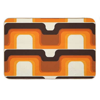 Mid-Century Modern Meets 1970s Orange Bath Mat