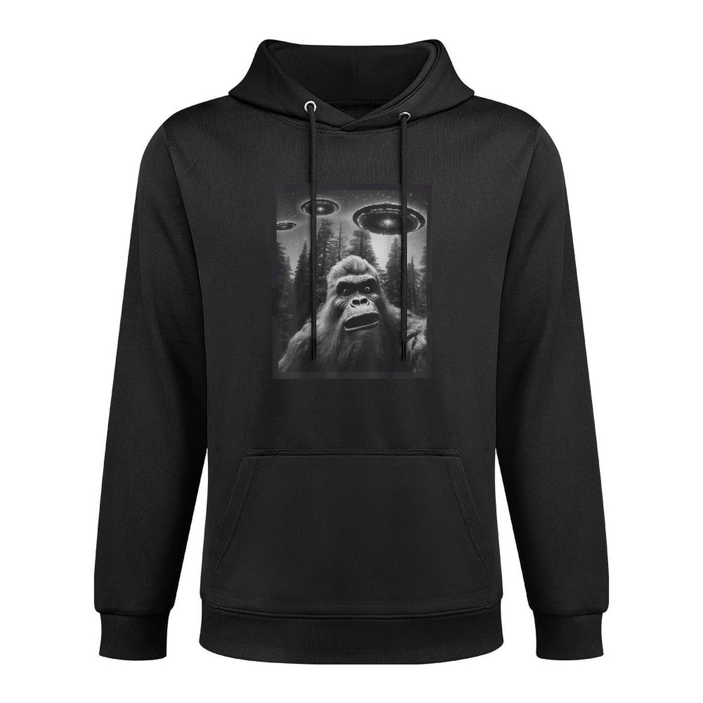 CAT Funny Graphic For Men Women Bigfoot Sasquatch Alien UFO All-Day Comfort Hoodie