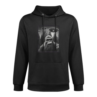 CAT Funny Graphic For Men Women Bigfoot Sasquatch Alien UFO All-Day Comfort Hoodie