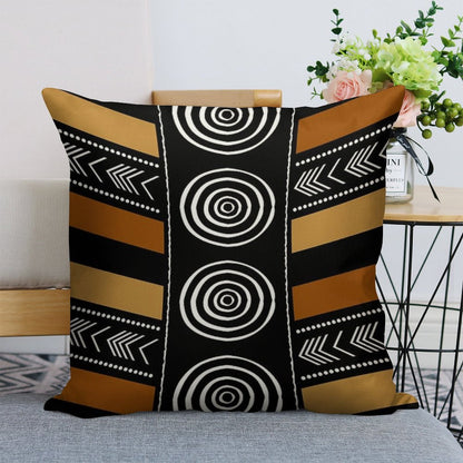 African Mud Cloth Artistry Art Linen Throw Pillow Cover