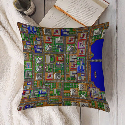 SimCity 1 No Logo Sim City Zoom - HD Linen Throw Pillow Cover