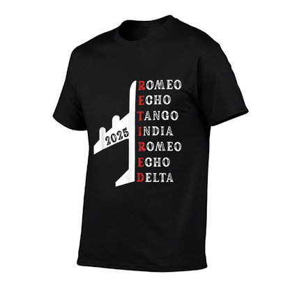 Retired Pilot 2025 Phonetic Alphabet Retirement Gift Unisex T-Shirt