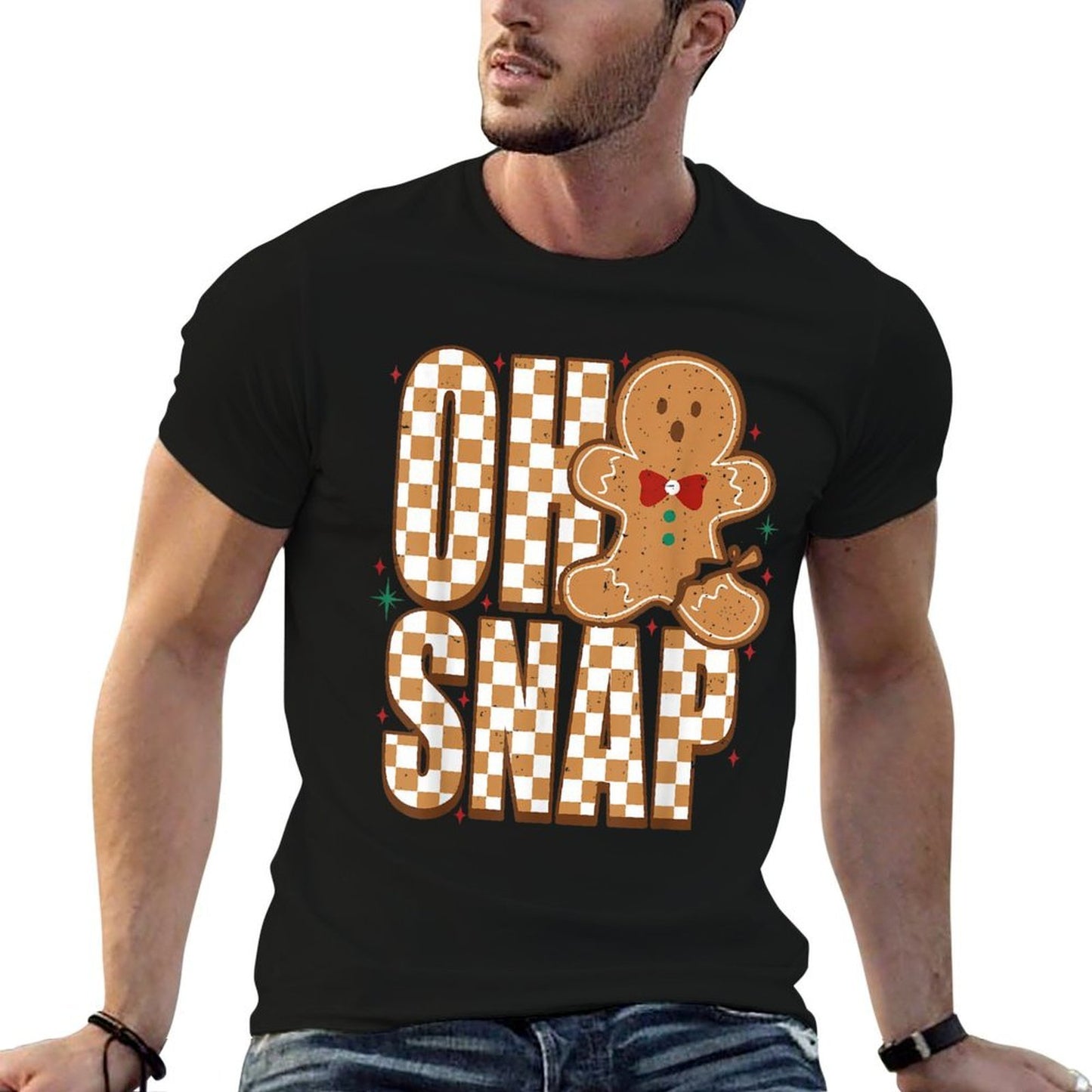 Oh Snap Gingerbread Man Funny Christmas Xmas Men Women Kids  Soft T-Shirt