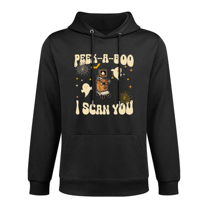 Peek-A-Boo I Scan You, Ultrasound Halloween Adjustable Hood Hoodie
