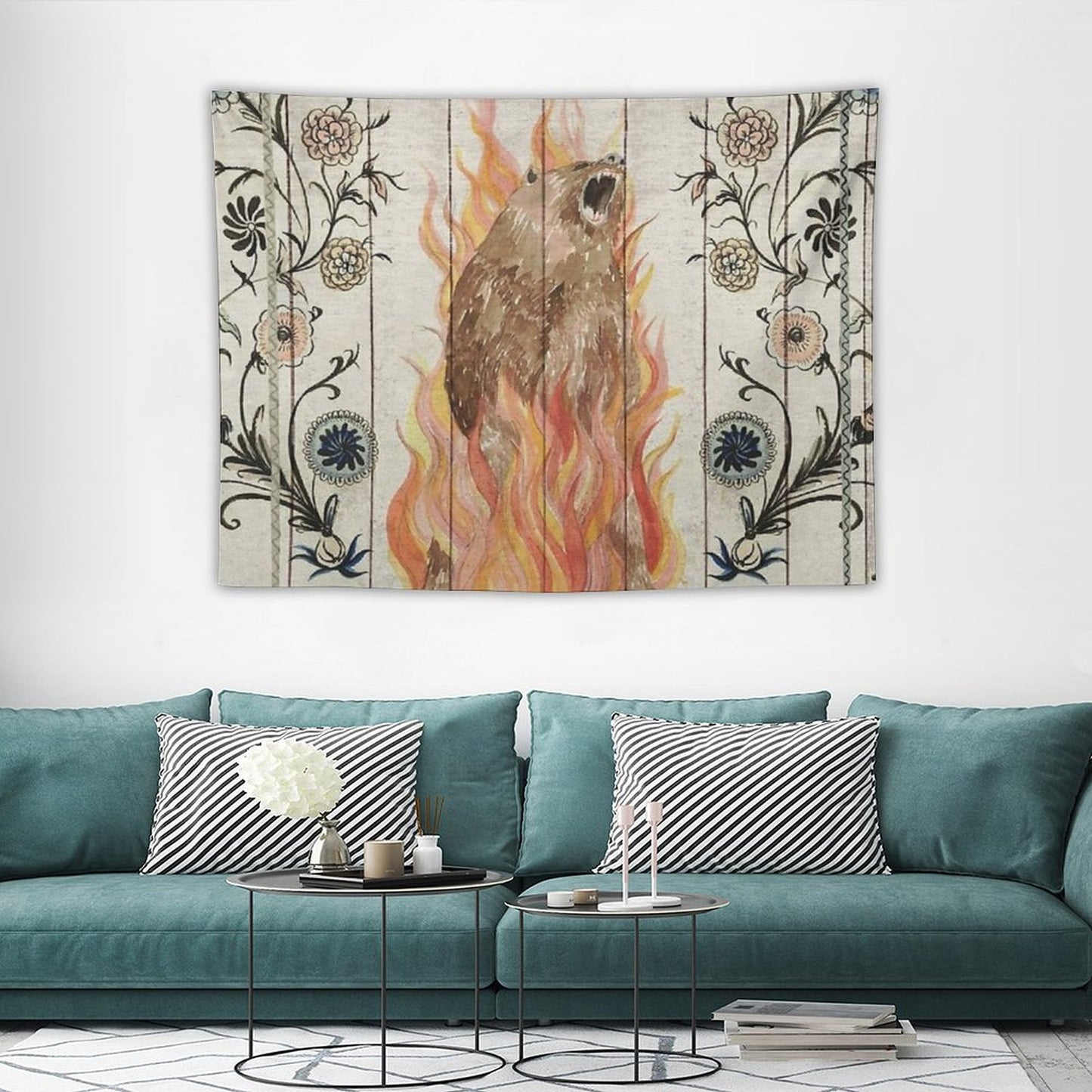 Midsommar Bear Painting Tapestry