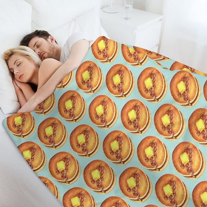 Pancakes Pattern - Blue Throw Blanket