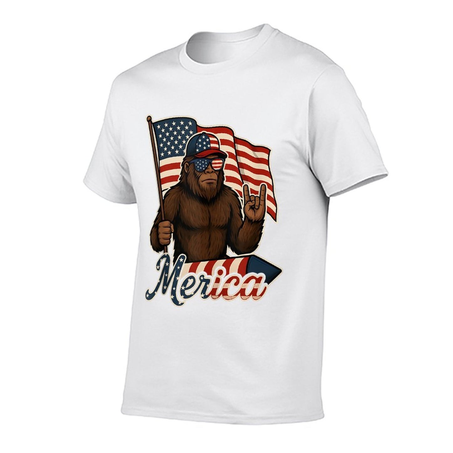 Bigfoot Merica Rock Patriotic American 4th Of July  Quick-drying T-Shirt
