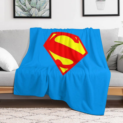 Superhero Large Comic Book Logo Shield Throw Blanket