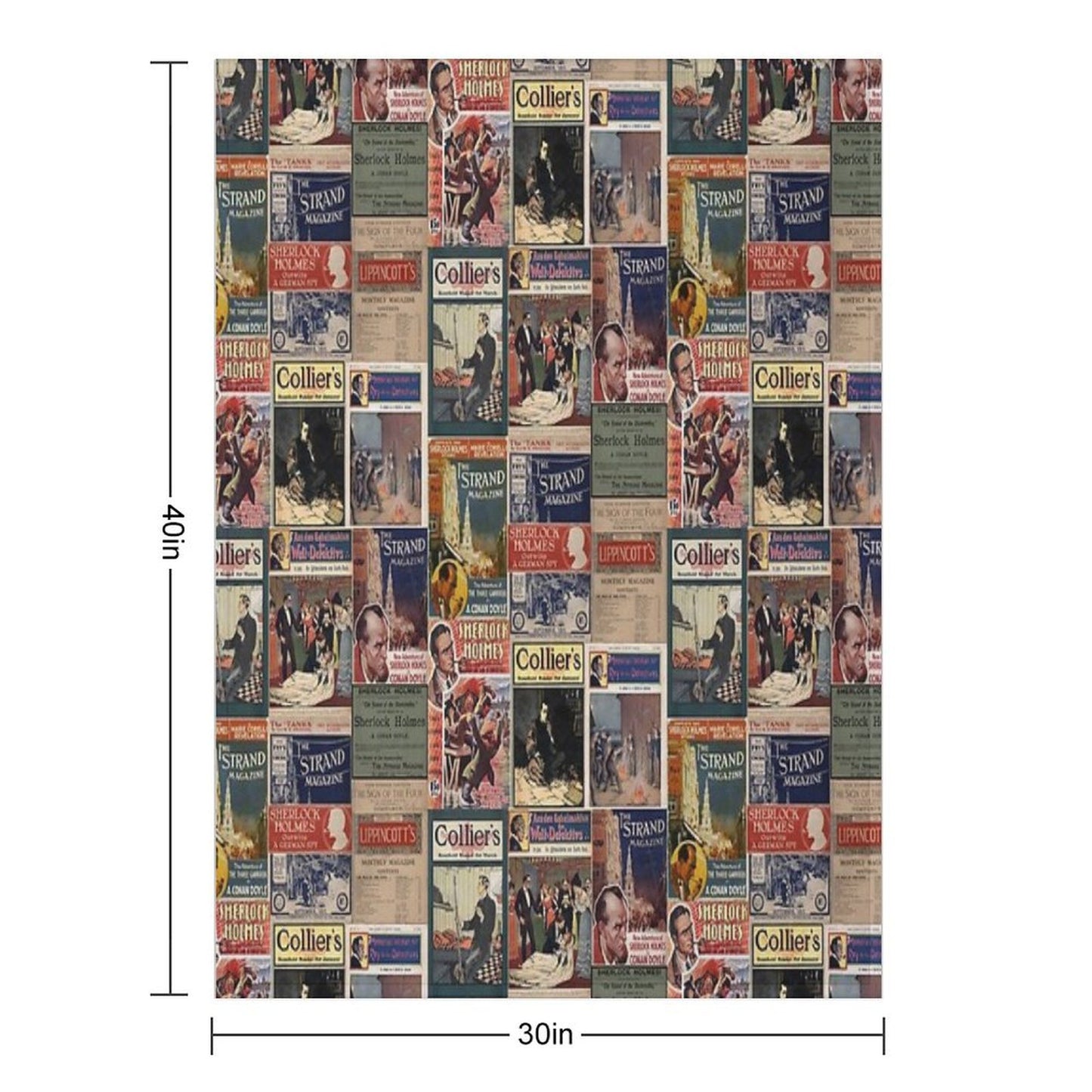 Sherlock Holmes - Vintage Magazines Throw Blanket
