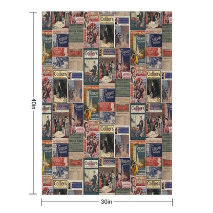 Sherlock Holmes - Vintage Magazines Throw Blanket