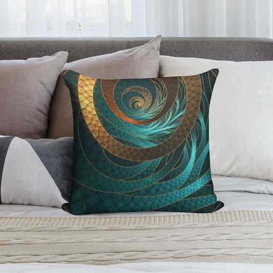 Beautiful Corded Leather Turquoise Fractal Bangles Soft Durable Construction Throw Pillow