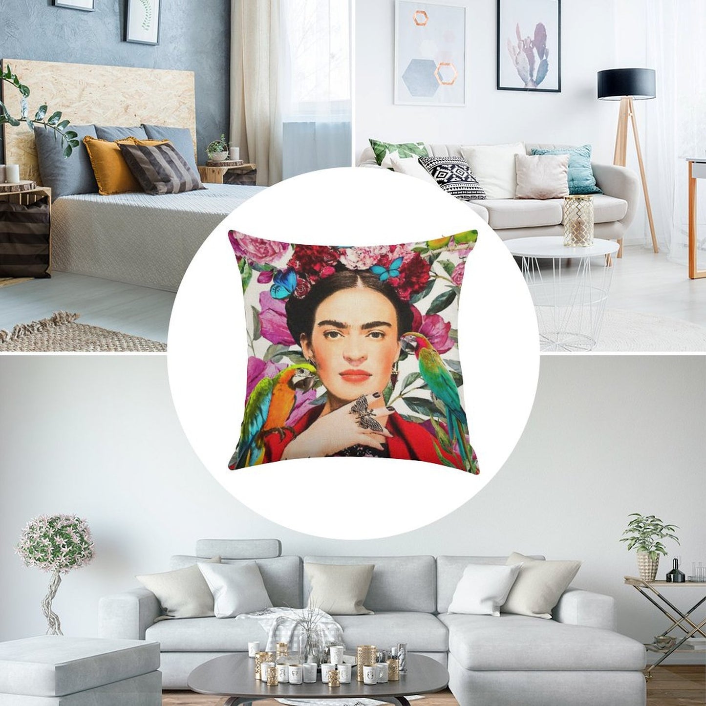 Frida.forever Linen Throw Pillow Cover